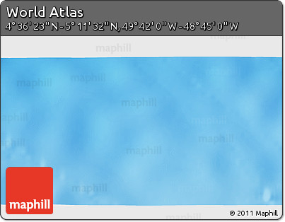 Shaded Relief 3D Map of the Area around 4° 53' 57" N, 49° 13' 30" W