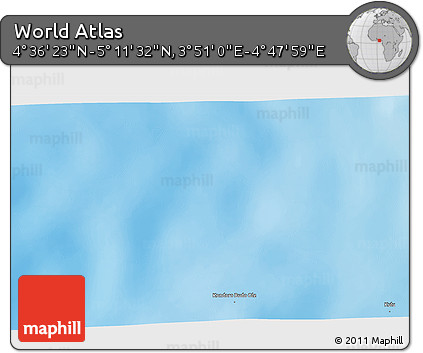 Physical 3D Map of the Area around 4° 53' 57" N, 4° 19' 30" E