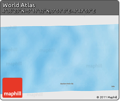 Physical 3D Map of the Area around 4° 53' 57" N, 4° 19' 30" E