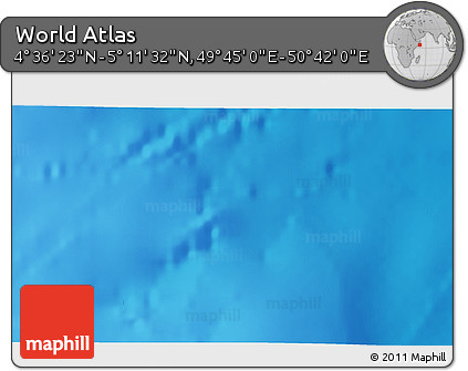 Physical 3D Map of the Area around 4° 53' 57" N, 50° 13' 30" E