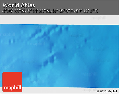 Physical 3D Map of the Area around 4° 53' 57" N, 50° 13' 30" E