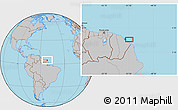 Gray Location Map of the area around 4° 53' 57" N, 51° 46' 29" W