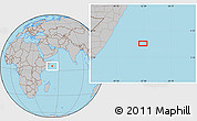 Gray Location Map of the area around 4° 53' 57" N, 52° 46' 29" E