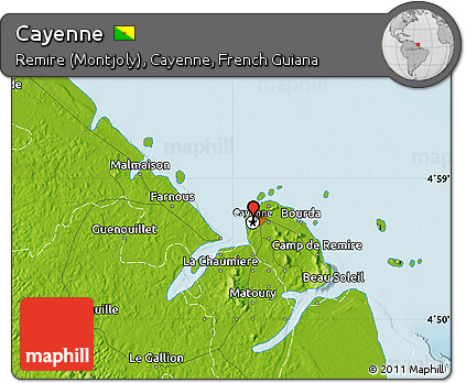 Physical Map of Cayenne