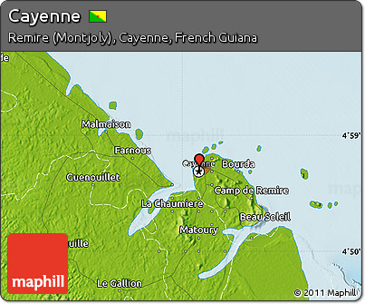 Physical Map of Cayenne