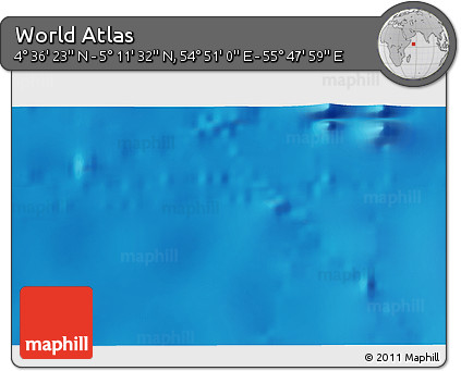 Physical 3D Map of the Area around 4° 53' 57" N, 55° 19' 30" E