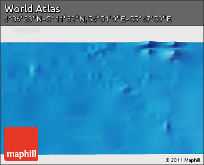 Physical 3D Map of the Area around 4° 53' 57" N, 55° 19' 30" E
