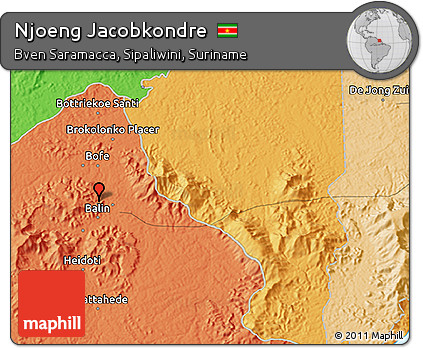 Political 3D Map of Njoeng Jacobkondre