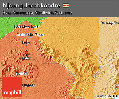 Political 3D Map of Njoeng Jacobkondre