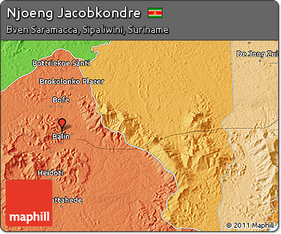 Political 3D Map of Njoeng Jacobkondre