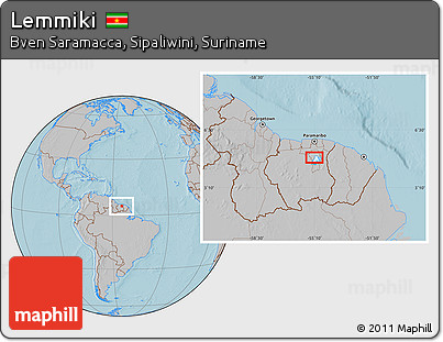 Gray Location Map of Lemmiki, hill shading