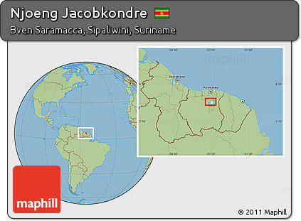 Savanna Style Location Map of Njoeng Jacobkondre