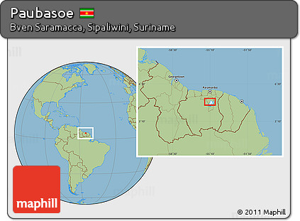 Savanna Style Location Map of Paubasoe