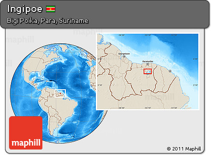 Shaded Relief Location Map of Ingipoe