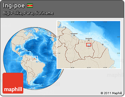 Shaded Relief Location Map of Ingipoe