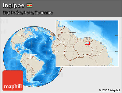 Shaded Relief Location Map of Ingipoe