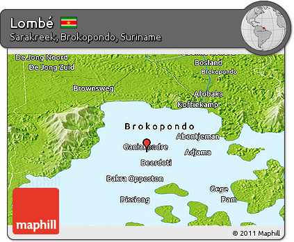 Physical Panoramic Map of Lombé