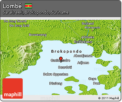 Physical Panoramic Map of Lombé