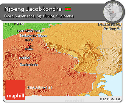 Political Panoramic Map of Njoeng Jacobkondre