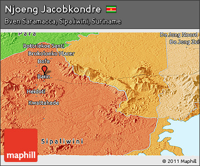 Political Panoramic Map of Njoeng Jacobkondre