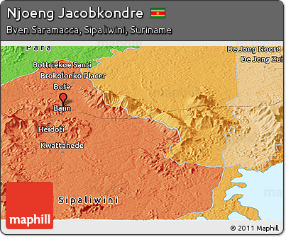 Political Panoramic Map of Njoeng Jacobkondre