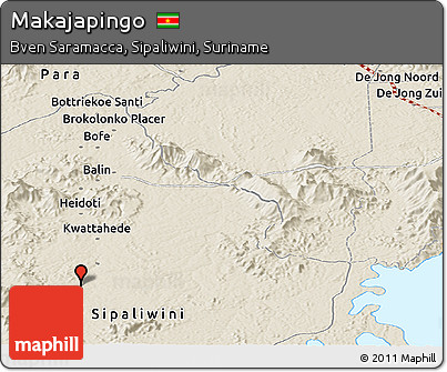 Shaded Relief Panoramic Map of Makajapingo