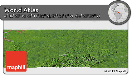 Satellite Panoramic Map of the Area around 4° 53' 57" N, 56° 52' 30" W