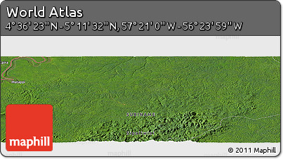 Satellite Panoramic Map of the Area around 4° 53' 57" N, 56° 52' 30" W