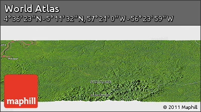 Satellite Panoramic Map of the Area around 4° 53' 57" N, 56° 52' 30" W