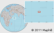 Gray Location Map of the area around 4° 53' 57" N, 58° 43' 30" E