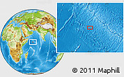 Physical Location Map of the area around 4° 53' 57" N, 58° 43' 30" E