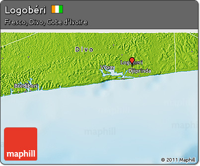 Physical 3D Map of Logobéri
