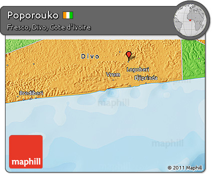 Political 3D Map of Poporouko