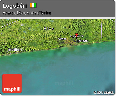 Satellite 3D Map of Logobéri
