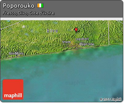 Satellite 3D Map of Poporouko