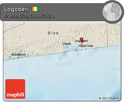 Shaded Relief 3D Map of Logobéri