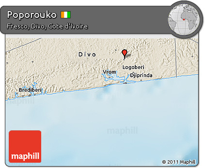 Shaded Relief 3D Map of Poporouko