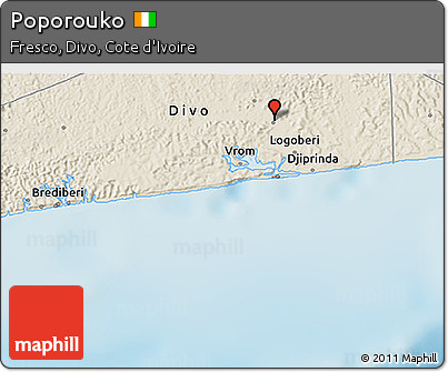 Shaded Relief 3D Map of Poporouko