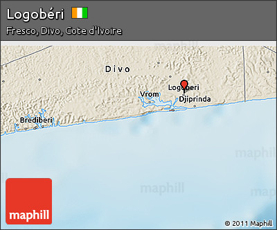 Shaded Relief 3D Map of Logobéri