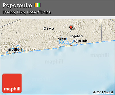 Shaded Relief 3D Map of Poporouko