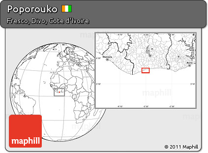 Blank Location Map of Poporouko