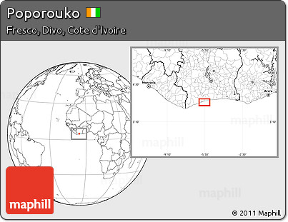 Blank Location Map of Poporouko