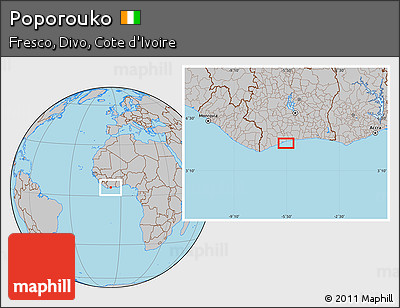 Gray Location Map of Poporouko