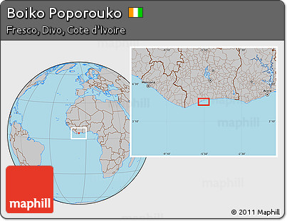 Gray Location Map of Boiko Poporouko