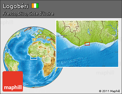 Physical Location Map of Logobéri
