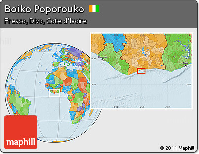 Political Location Map of Boiko Poporouko