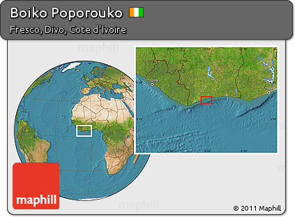 Satellite Location Map of Boiko Poporouko