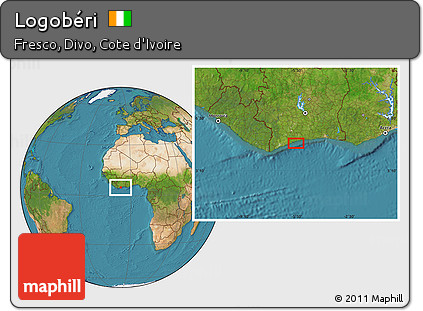 Satellite Location Map of Logobéri