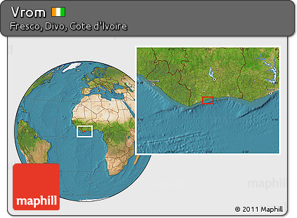 Satellite Location Map of Vrom
