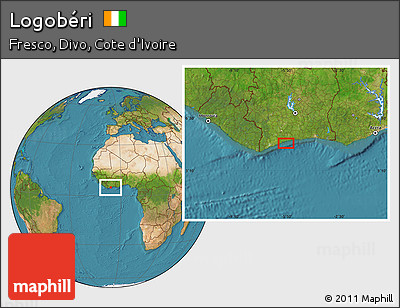Satellite Location Map of Logobéri